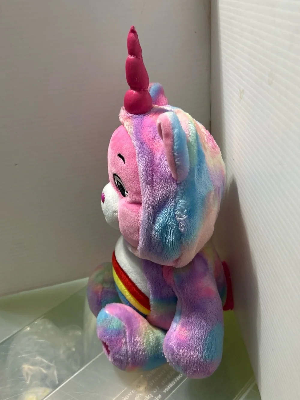 Care Bears Pink Rainbow Unicorn Plush - Multicolor Tie-Dye Cuddly Bear